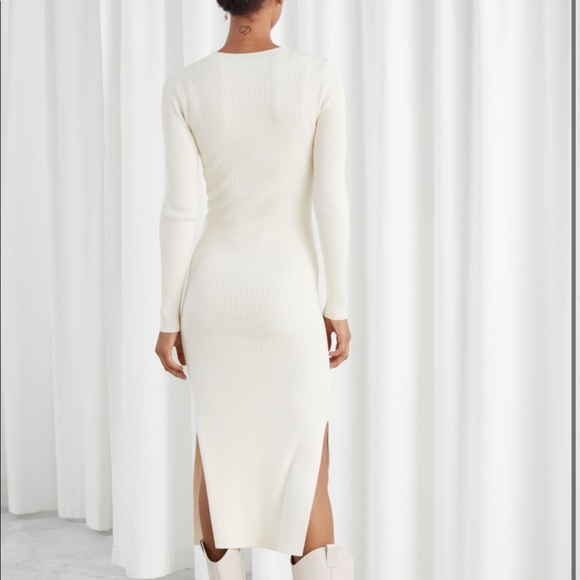 Other Stories Belted Rib Midi Dress 